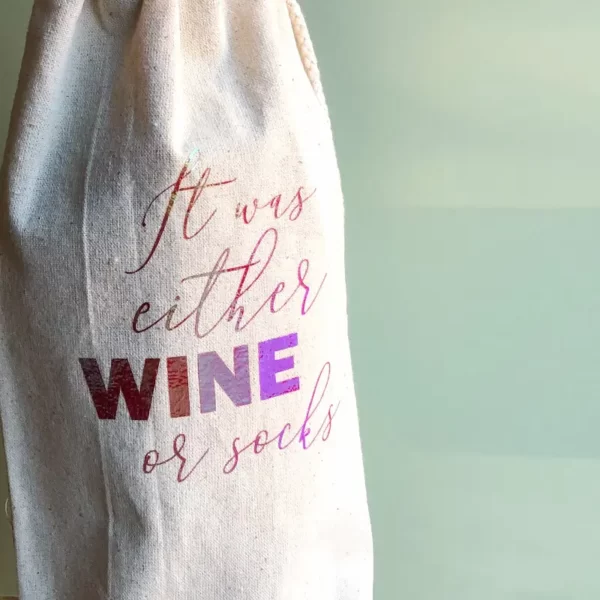 wine bag with message