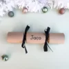DIY Personalised Christmas Cracker in black with easy-reading font Sample of DIY Personalised Christmas Cracker in black with name in easy-reading font