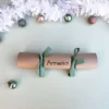 easyReadingGoldSageCracker Sample of DIY Personalised Christmas Cracker in sage with name in gold easy-reading font